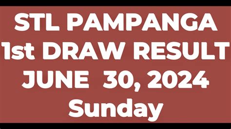 STL PAMPANGA RESULT TODAY 30 August 2024 1st DRAW LIVE.